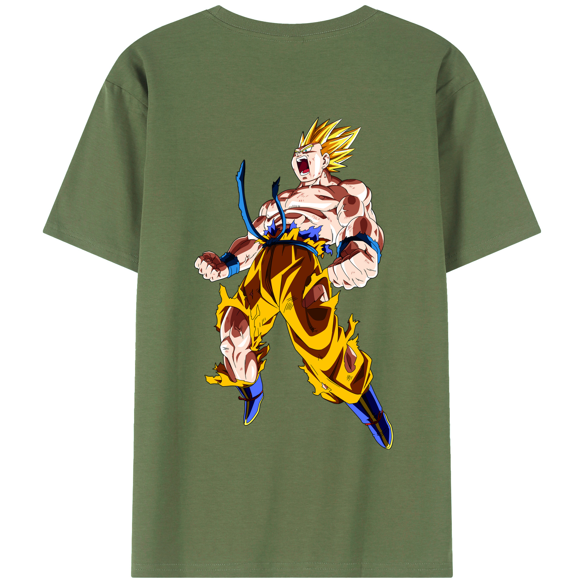 （画像用） ドラゴンボール 孫悟空（そん ごくう）Son Goku カカロット DRAGON BALL Kakarotto 綿100％ メンズ半袖Tシャツ（バックプリント） 通気性